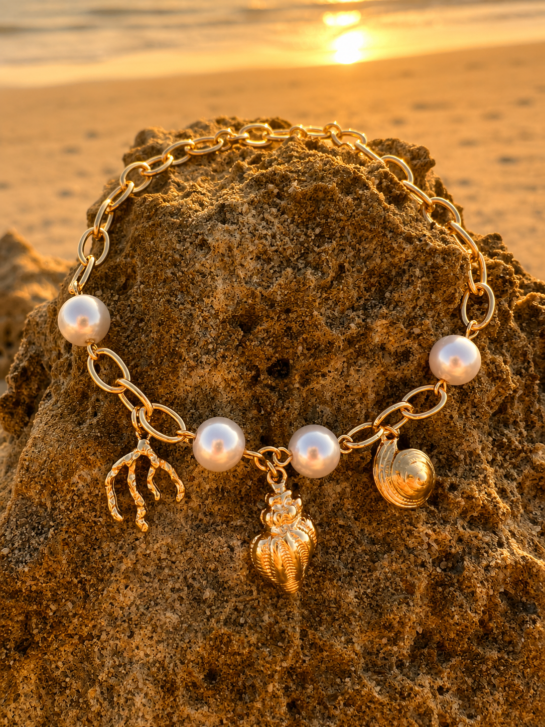 Pearl Cove Charm Bracelet | Pearl & Shell Coastal Jewelry | Summit & Coast