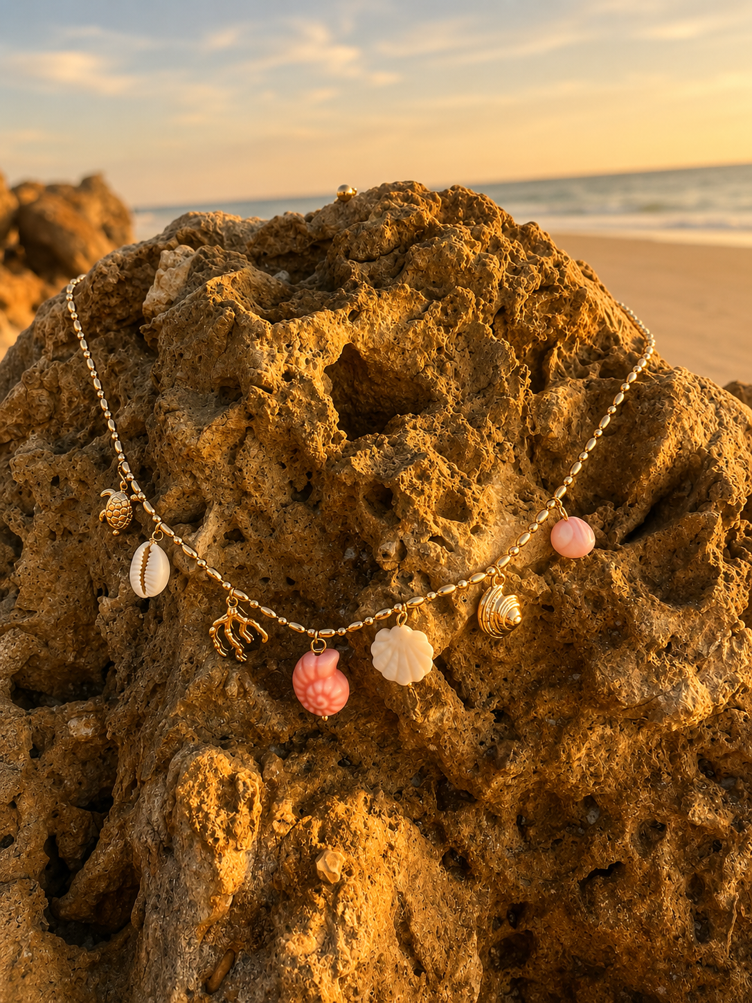 Tide Treasures Gold Coastal Charm Necklace | Summit & Coast