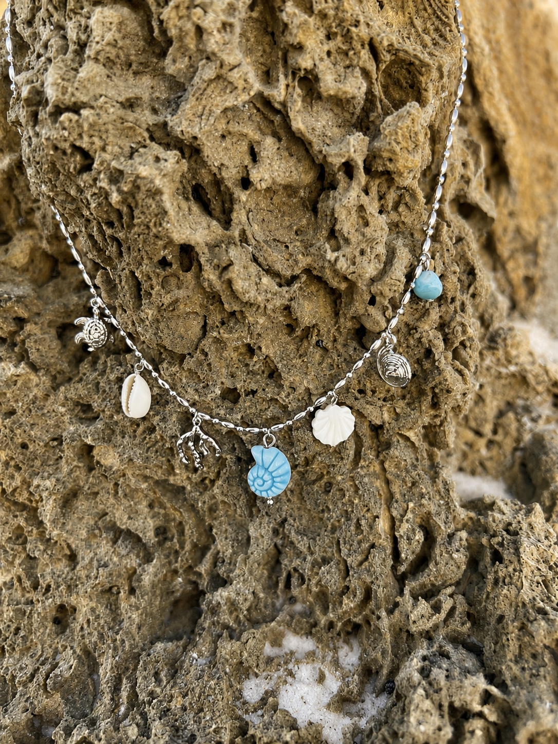 Tide Treasures Silver Coastal Charm Necklace | Summit & Coast
