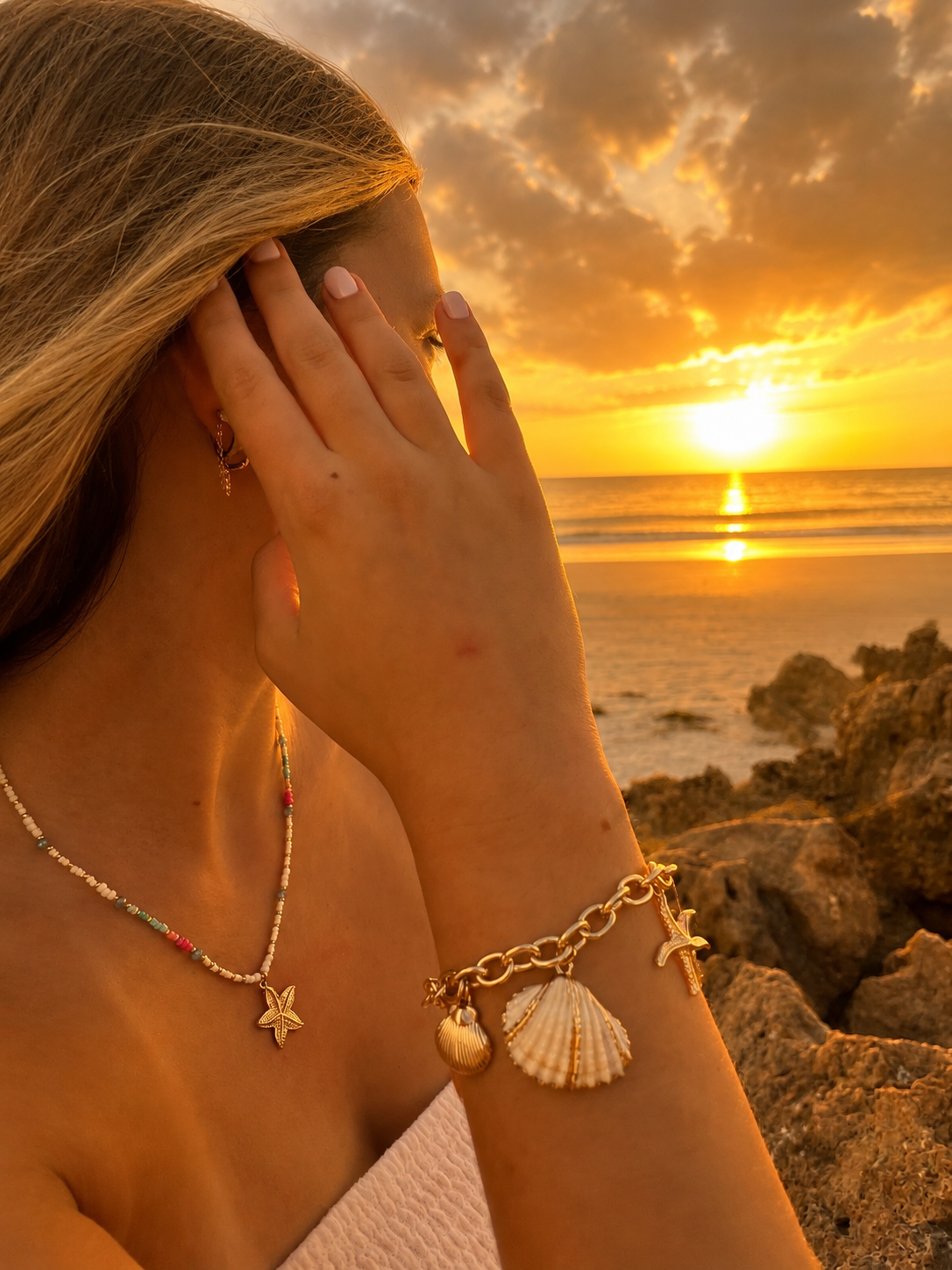 Seaside Charm Bracelet | Shell & Starfish Coastal Jewelry – Summit & Coast
