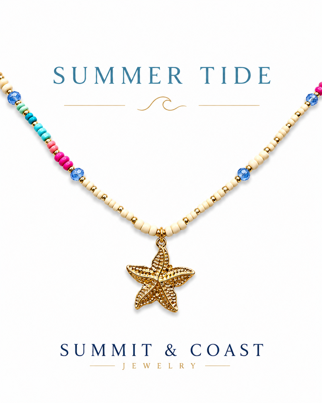 Summer Tide Beaded Starfish Necklace – Summit & Coast