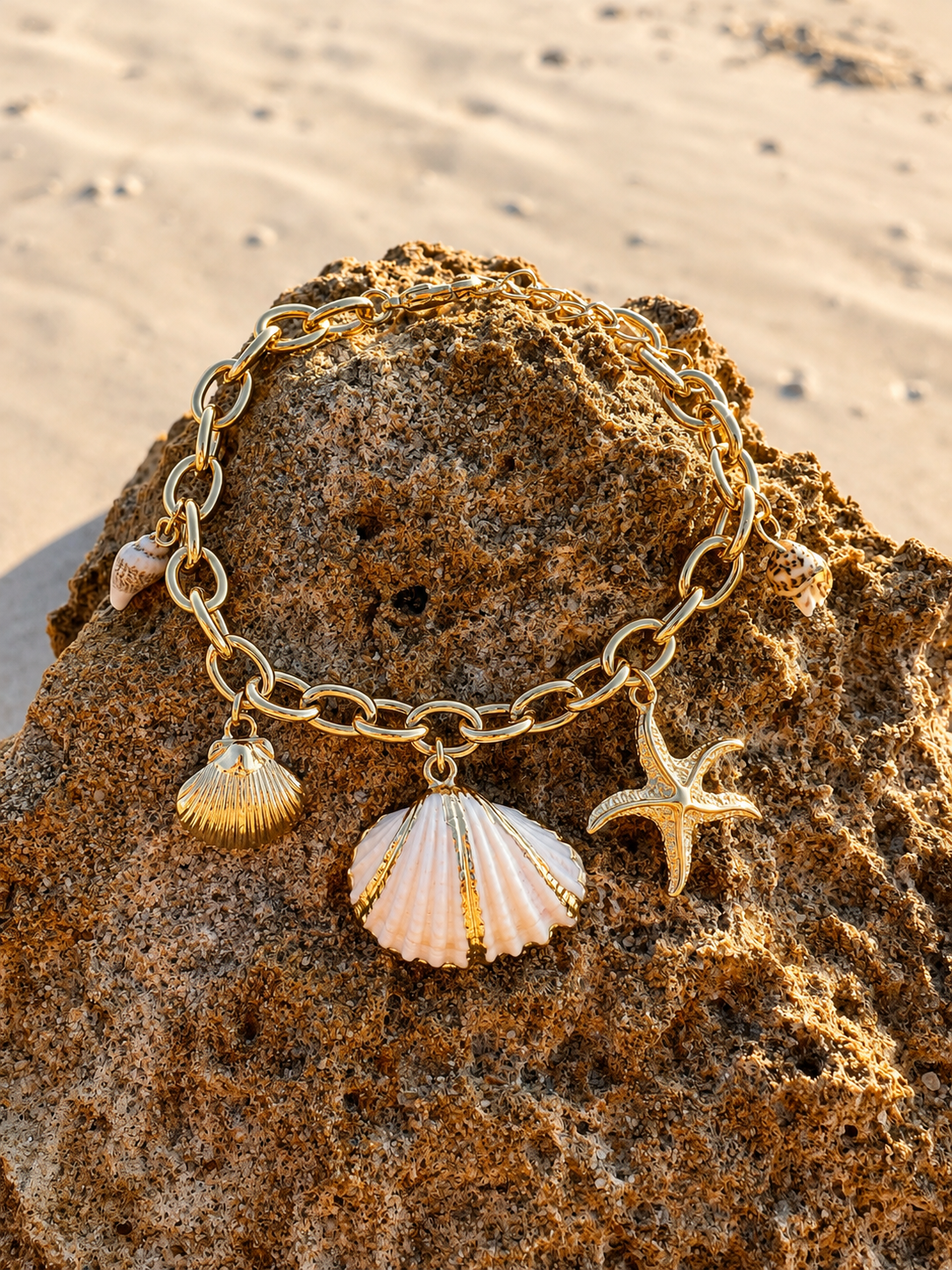 Seaside Charm Bracelet | Shell & Starfish Coastal Jewelry | Summit & Coast