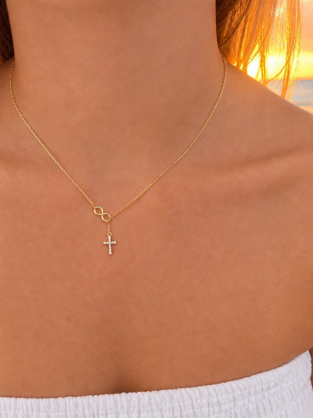 Infinite Faith Necklace | Gold Cross & Infinity Pendant | Summit & Coast