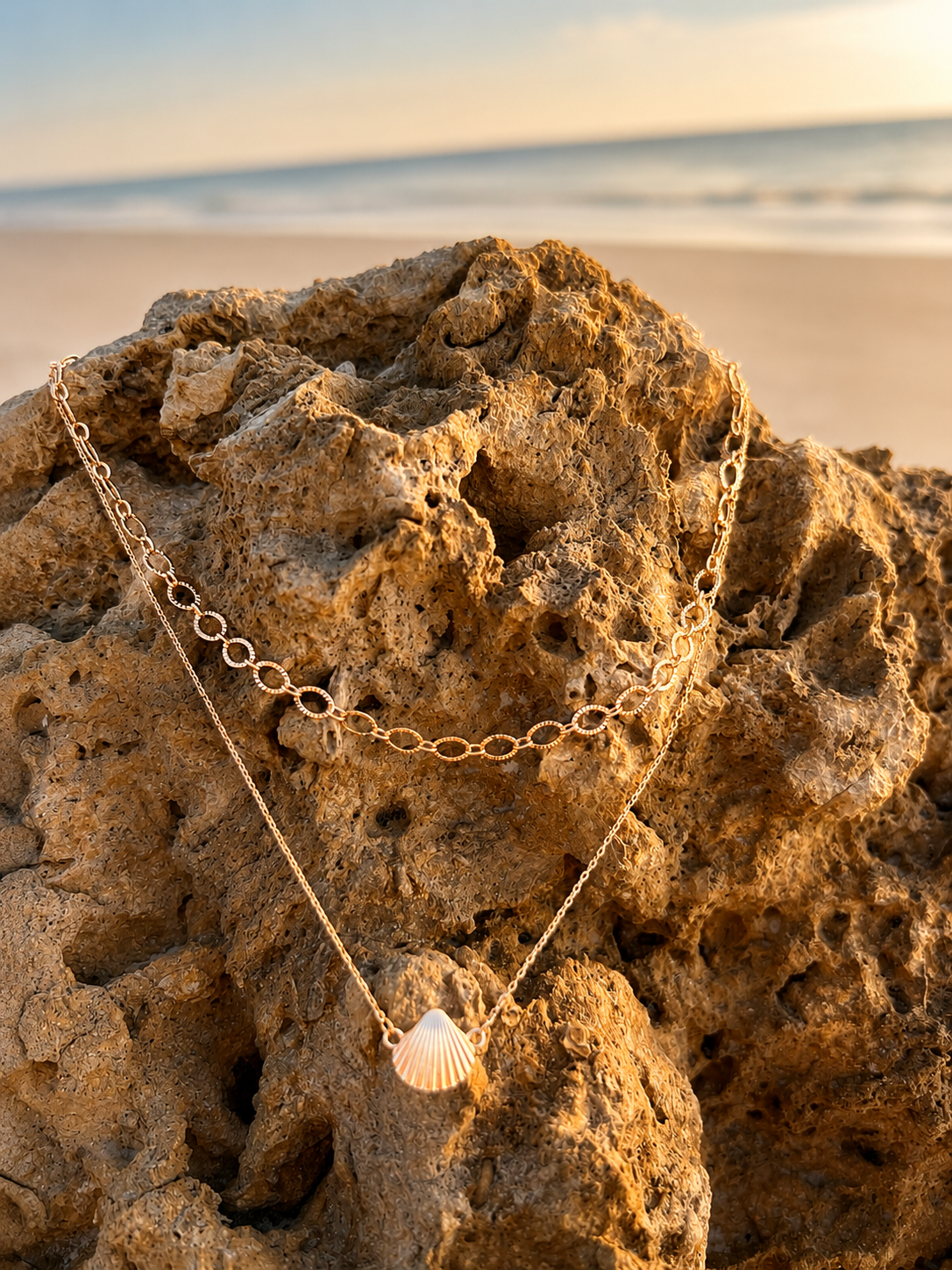 Golden Shore - Layered Shell Pendant Necklace | Summit & Coast
