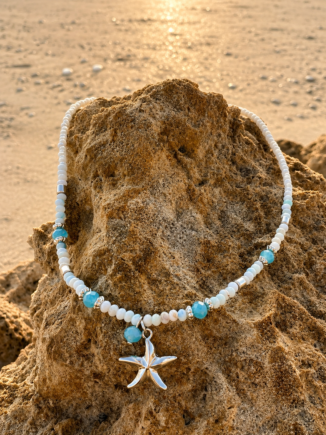 Ocean Drift Beaded Starfish Charm Necklace | Summit & Coast