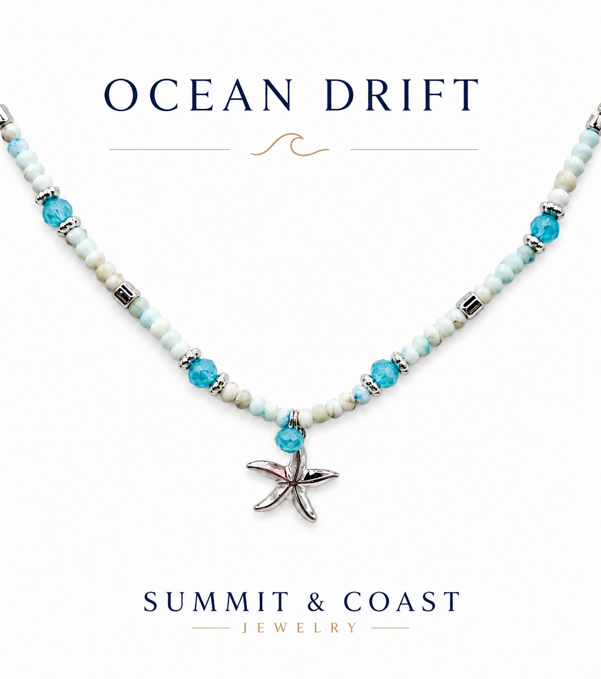 Ocean Drift Beaded Starfish Charm Necklace | Summit & Coast