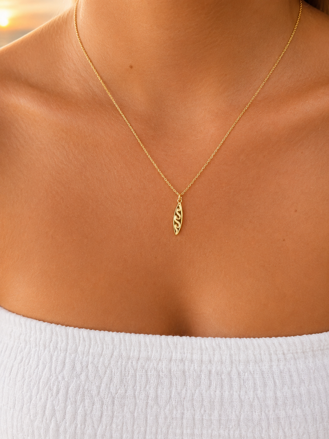 Ride the Wave Necklace | Gold Surfboard Pendant | Summit & Coast